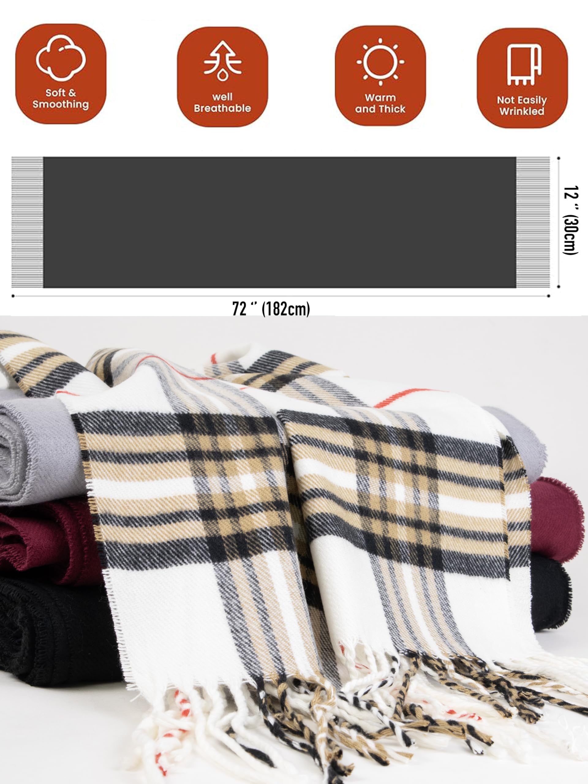 Premium Cashmere Feel Winter Scarf for Men & Women - Ultra Soft Warm Fashion Shawl Wrap for Cold Weather, Outdoor Activities & Holiday Gifts