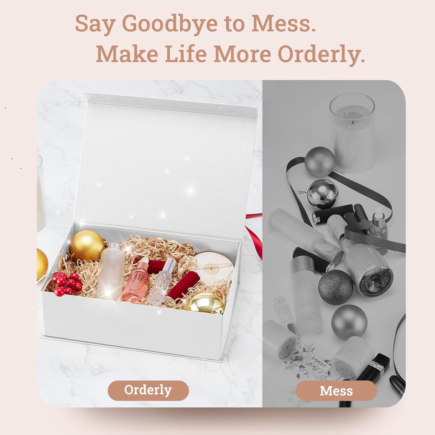 Premium Magnetic Gift Box Bulk 11x8x3.5 Inch - Elegant White Wedding Bridesmaid Proposal Box with Lid, Ribbon & Card - Perfect for Christmas, Birthday, Anniversary Gifts - Pack of 40 (Great for Jewelry, Cosmetics & Luxury Gift Packaging)