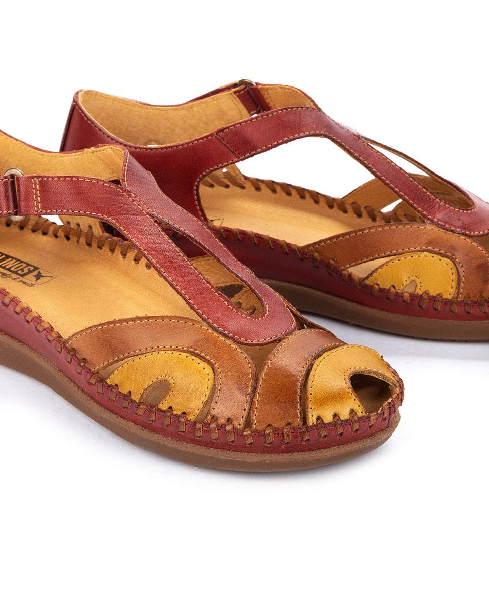 PIKOLINOS Women's Comfortable Closed Toe Sandals | Breathable Leather Summer Shoes for Walking & Travel | Casual & Dressy Style for Outdoors & Vacations