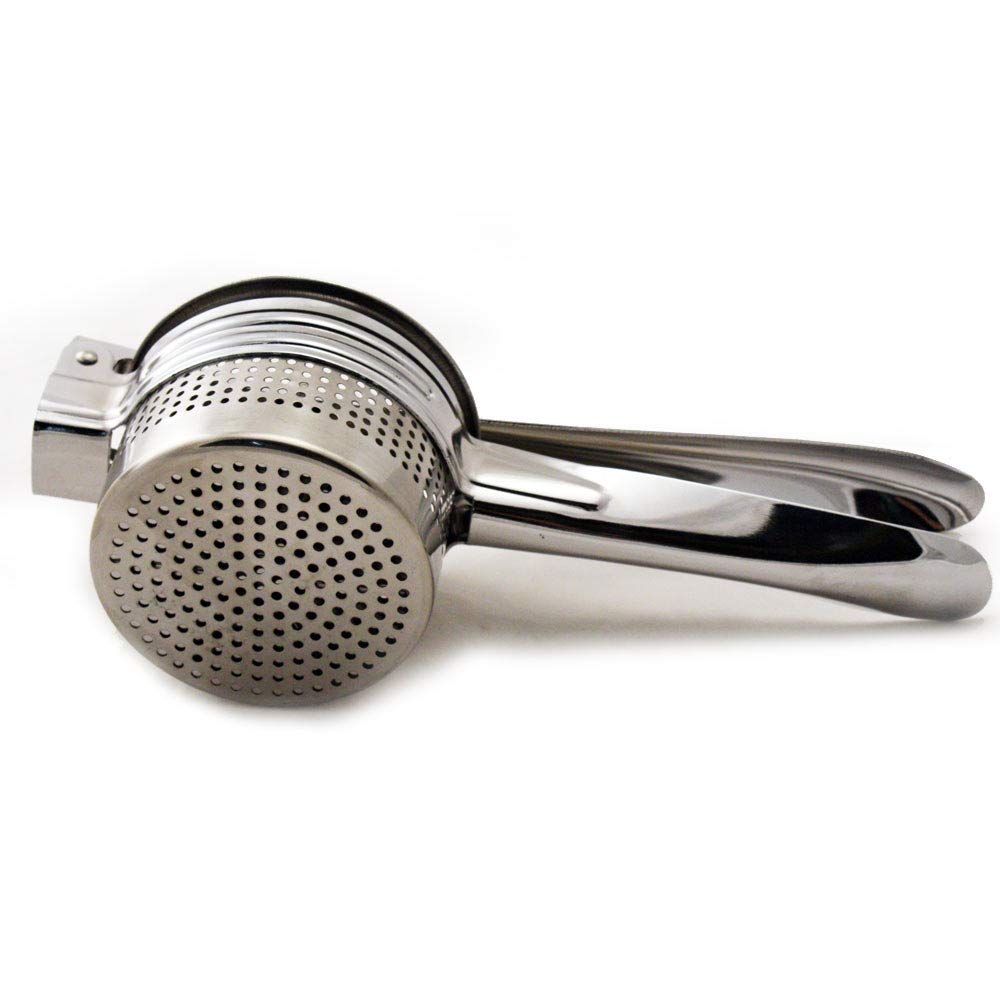 Premium Stainless Steel Potato Masher & Ricer - Heavy Duty Kitchen Tool for Smooth Mashed Potatoes, Vegetables & Fruits - Large Capacity No Lumps Design - Perfect for Home Cooking, Baking & Meal Prep
