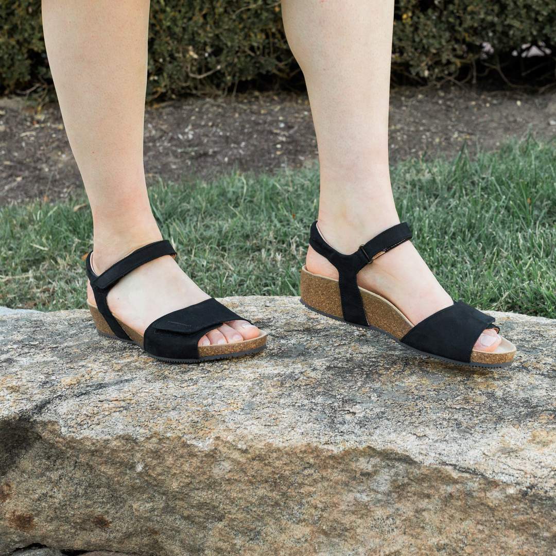 Women's Freya Leather Wedge Sandals - Comfortable Summer Casual Shoes for Walking, Beach & Outdoor Activities | Fashionable Slip-On Design with Cushioned Footbed