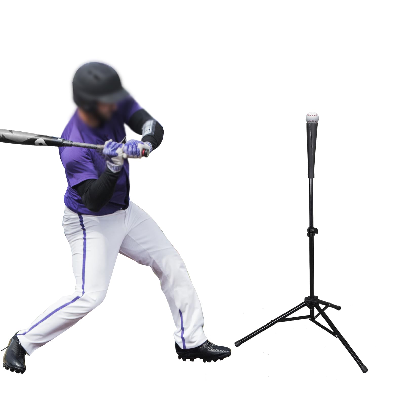 **ZENY Adjustable Portable Baseball Batting Tee - Collapsible Tripod Base with Rubber Topper for Softball & Baseball Hitting Drills - Perfect for Backyard, Training & Practice (Height Adjustable 24