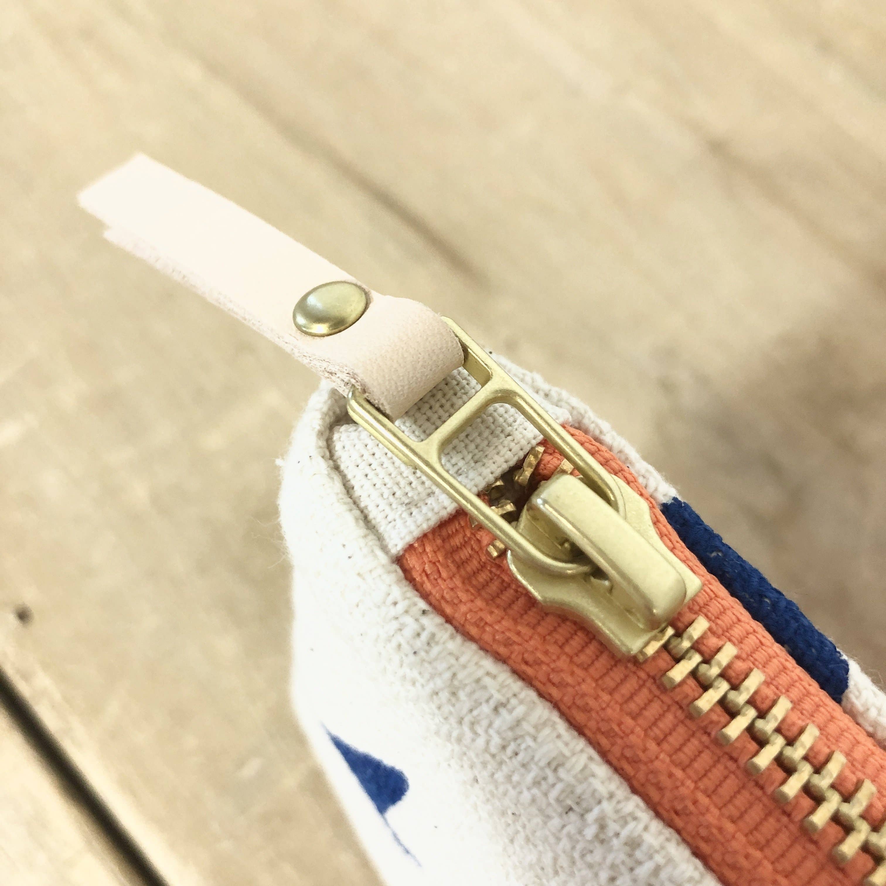 Erin Flett Royal Sailboats Pencil Zipper Pouch - Waterproof Canvas Pencil Case for School, Office & Travel Organization