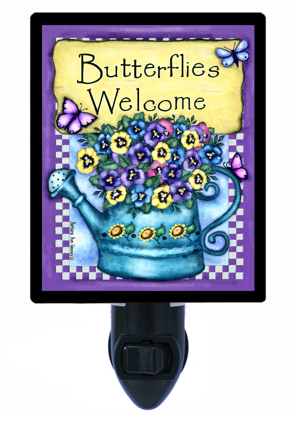 Pansy Flower and Garden Night Light - Decorative LED Accent Light for Bedroom, Nursery, or Outdoor Patio