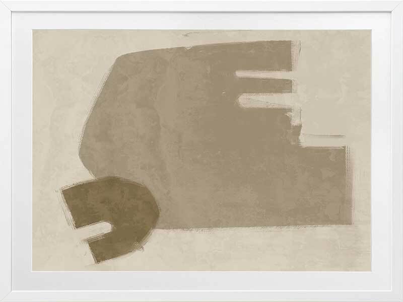 Blasé Light Brown Framed Art Print - Modern Wall Decor for Living Room, Bedroom & Office - Ready to Hang Canvas Painting