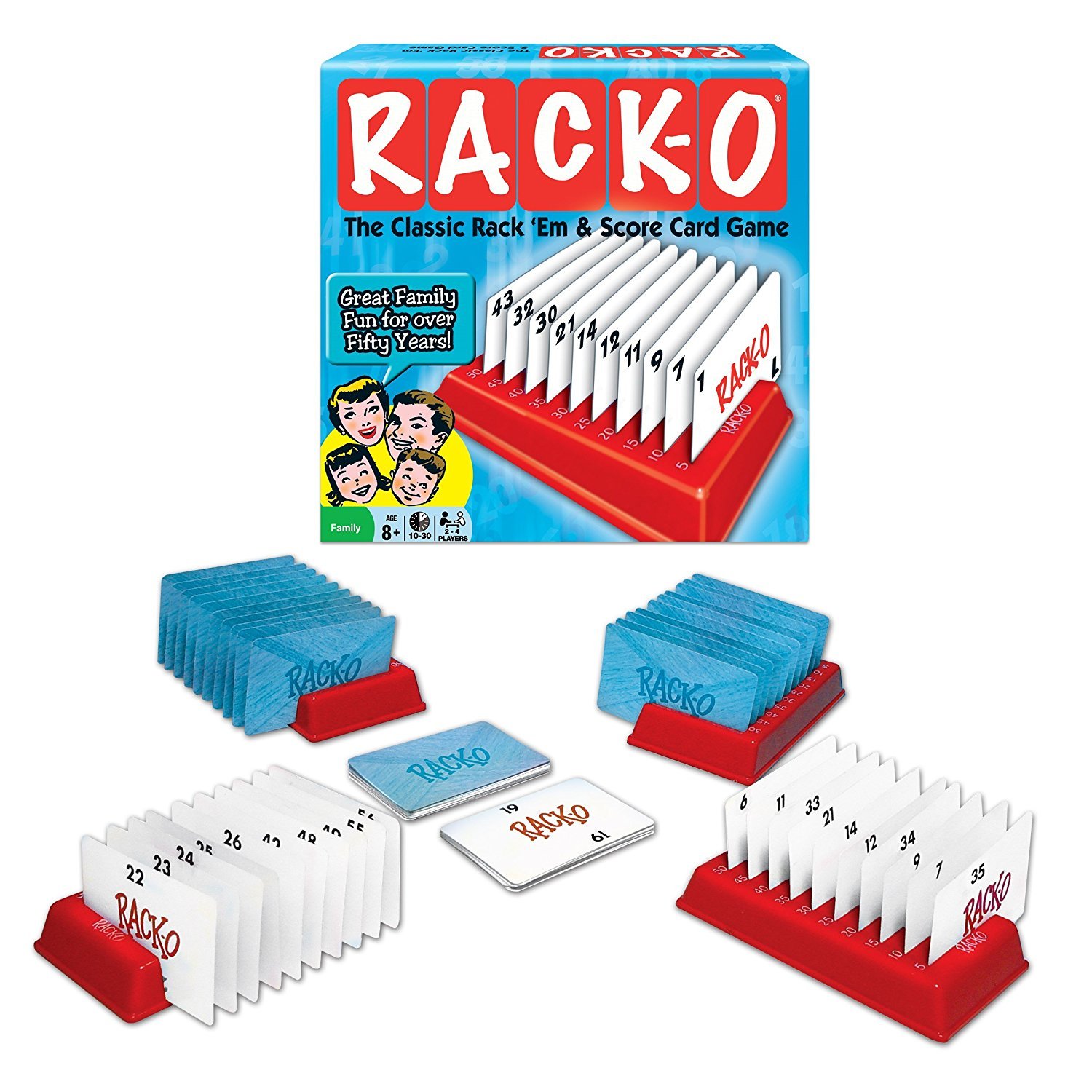 Winning Moves Rack-O Card Game - Classic Family Board Game for Kids & Adults - Fun Strategy Game for Parties, Game Nights & Family Gatherings