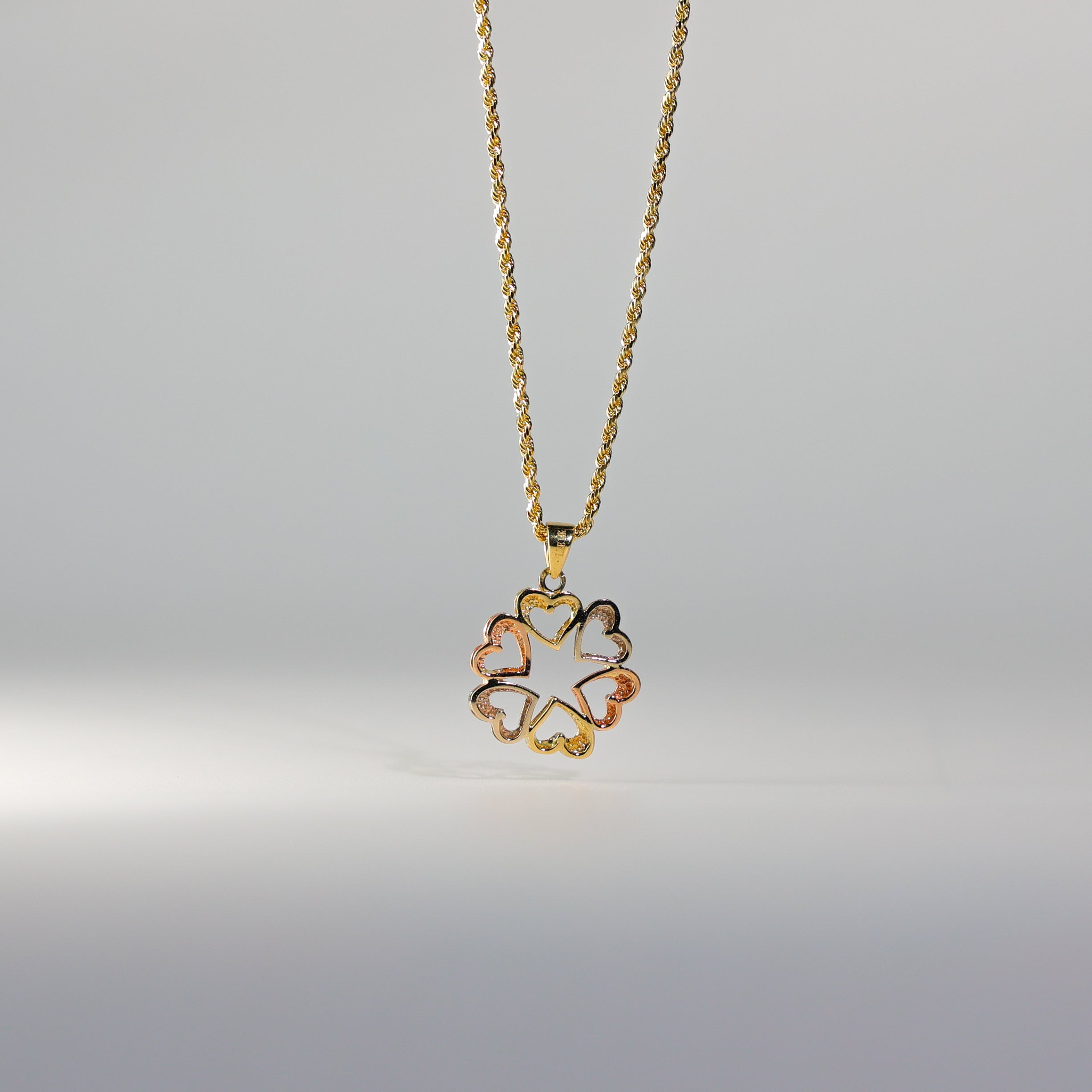 Elegant Gold Six Hearts Pendant Necklace - Model 2386 | Perfect for Valentine's Day Gifts, Anniversary Presents & Romantic Occasions