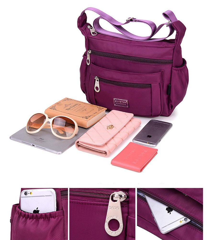 Waterproof Lightweight Nylon Crossbody Bag for Women with Multiple Pockets - Perfect for Travel, Shopping & Everyday Use