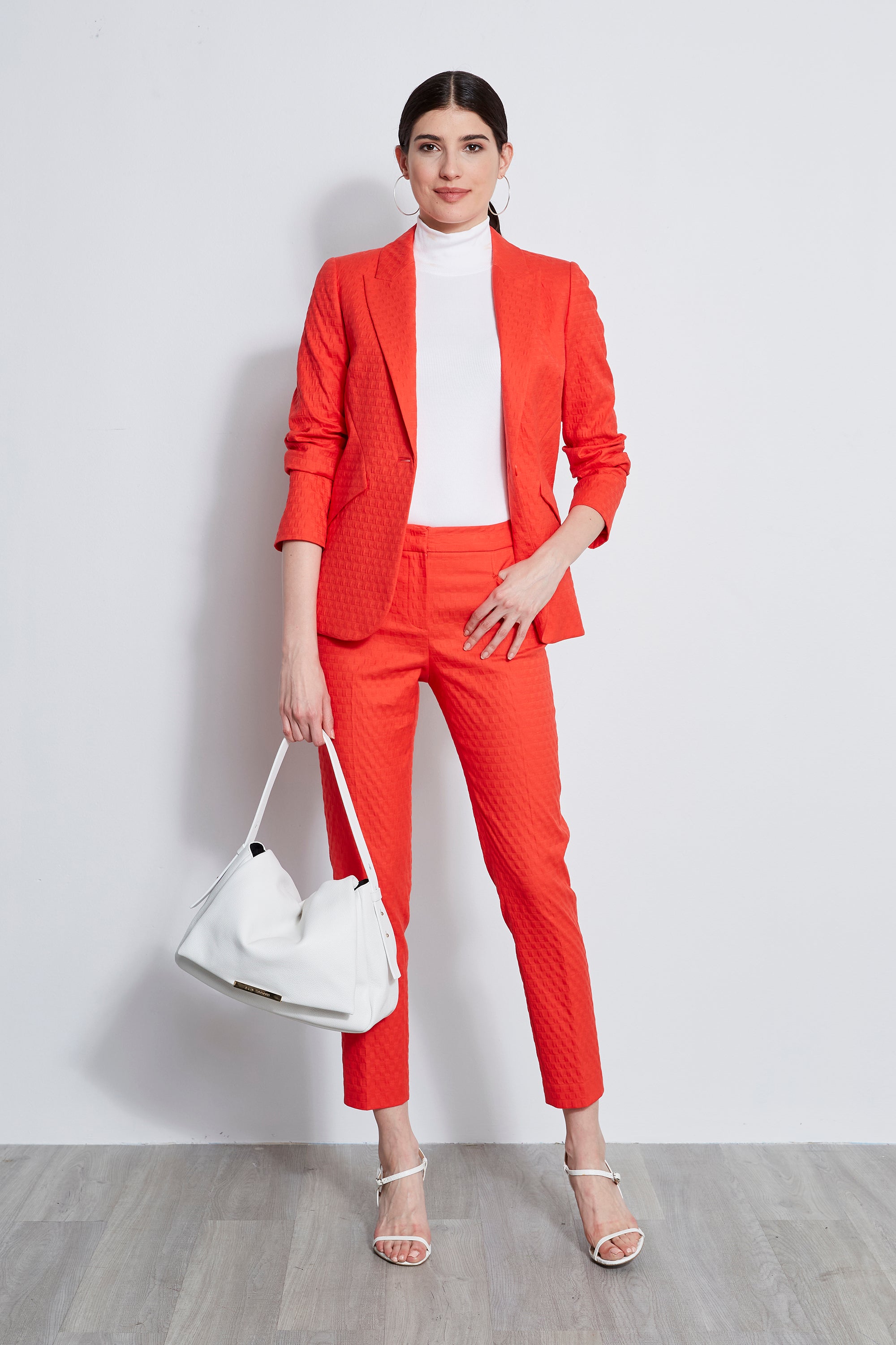 Stylish Jacquard Stretch Panel Blazer for Women - Elegant Office & Evening Wear - Perfect for Business Meetings, Cocktail Parties & Special Occasions