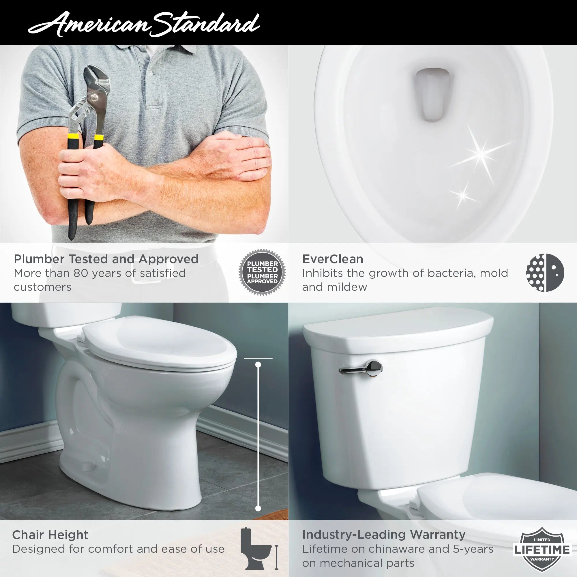 Cadet PRO Two-Piece 1.6 GPF/6.0 LPF Compact Elongated Toilet - 14 Inch Rough-In, Chair Height, Water Efficient (Seat Not Included) - Perfect for Small Bathrooms, Powder Rooms & Space-Saving Solutions