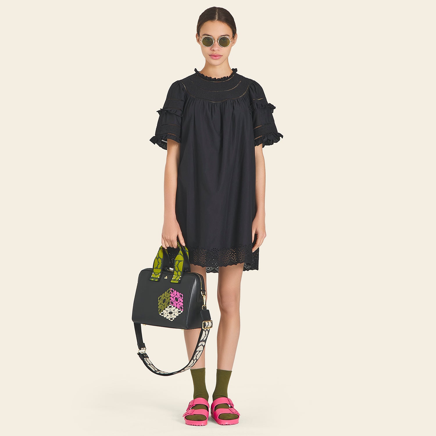 Large Iris Handbag Cube Black - Stylish Women's Tote Bag for Work, Travel & Everyday Use