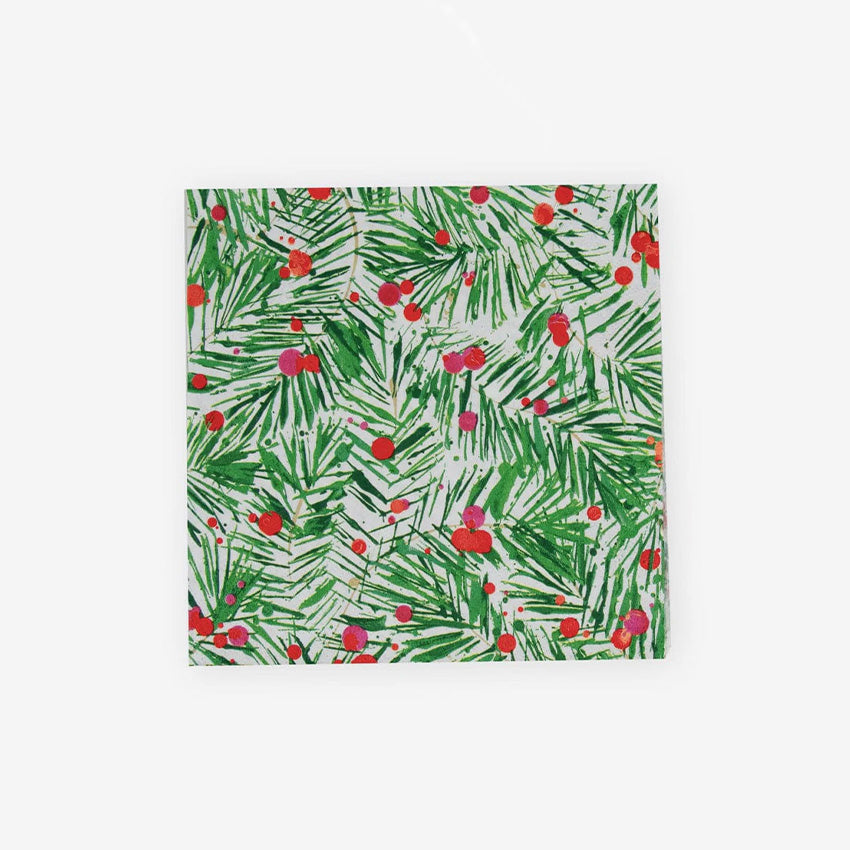 Caspari Modern Pine Napkins - 12-Pack Premium Linen-Like Paper Napkins for Dinner Parties, Weddings & Holiday Decor - Elegant Table Setting Accessories