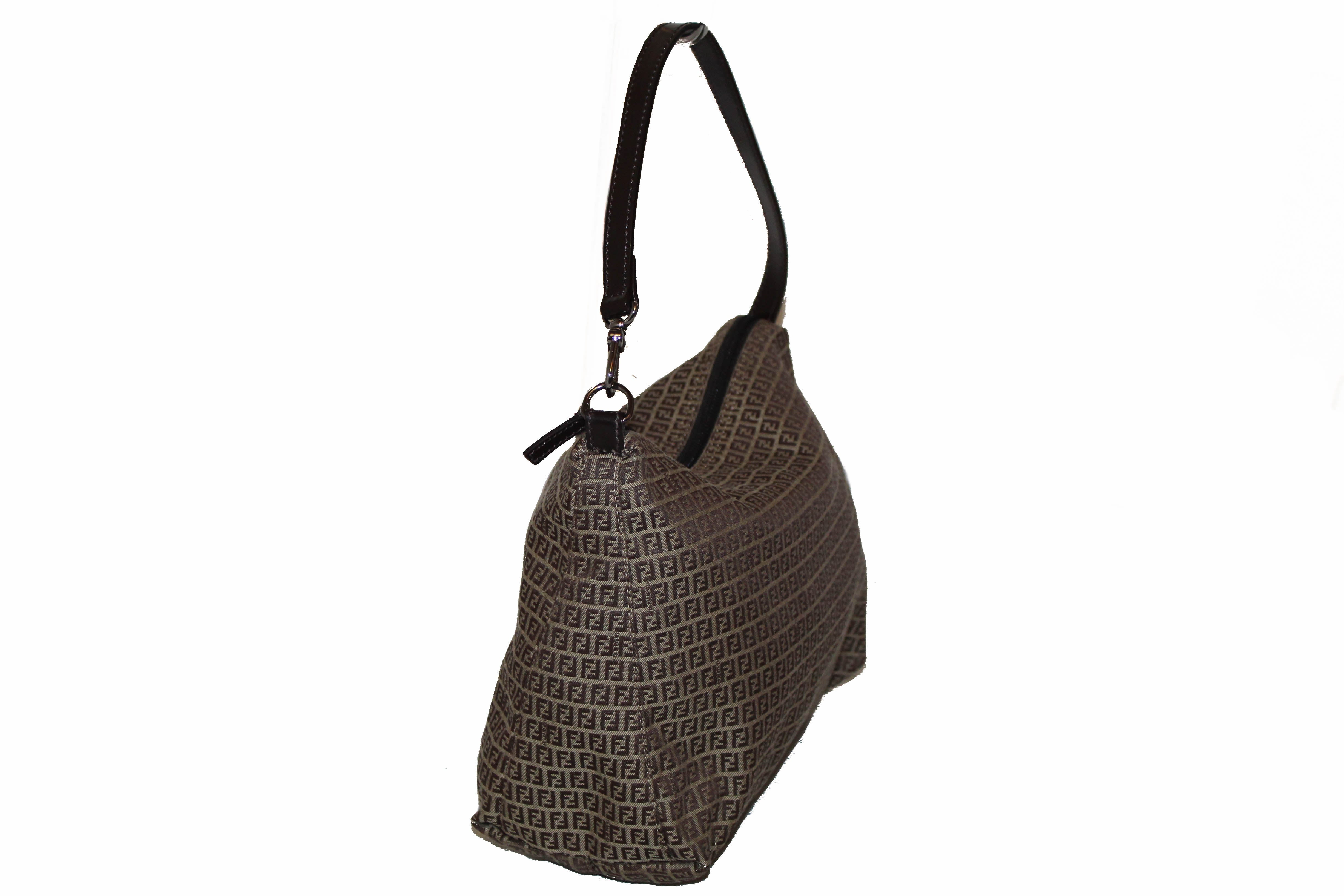 Authentic Fendi Vintage Mini Zucca Shoulder Bag | Luxury Leather Crossbody Purse for Women | Perfect for Date Night, Parties & Everyday Use