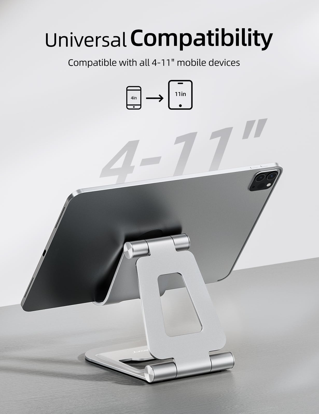 Nulaxy A5 Adjustable Foldable Tablet Stand Holder for iPad Pro 11/12.9, iPad Air 4/Mini, iPhone, Kindle, Nintendo Switch & 4-11