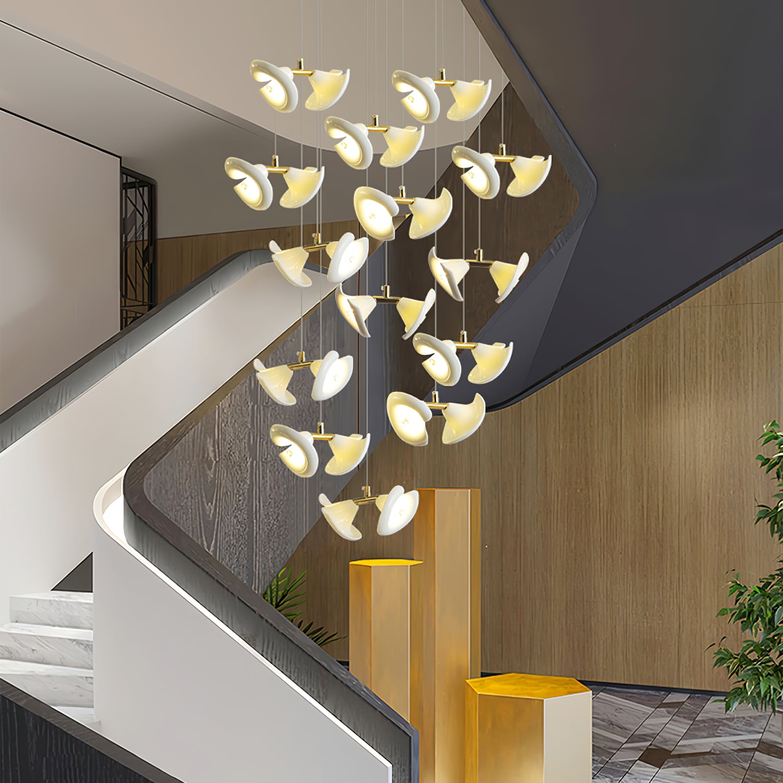 Elegant Blossom Double Horn Chandelier - Modern Crystal Ceiling Light Fixture for Dining Room, Living Room & Bedroom Decor