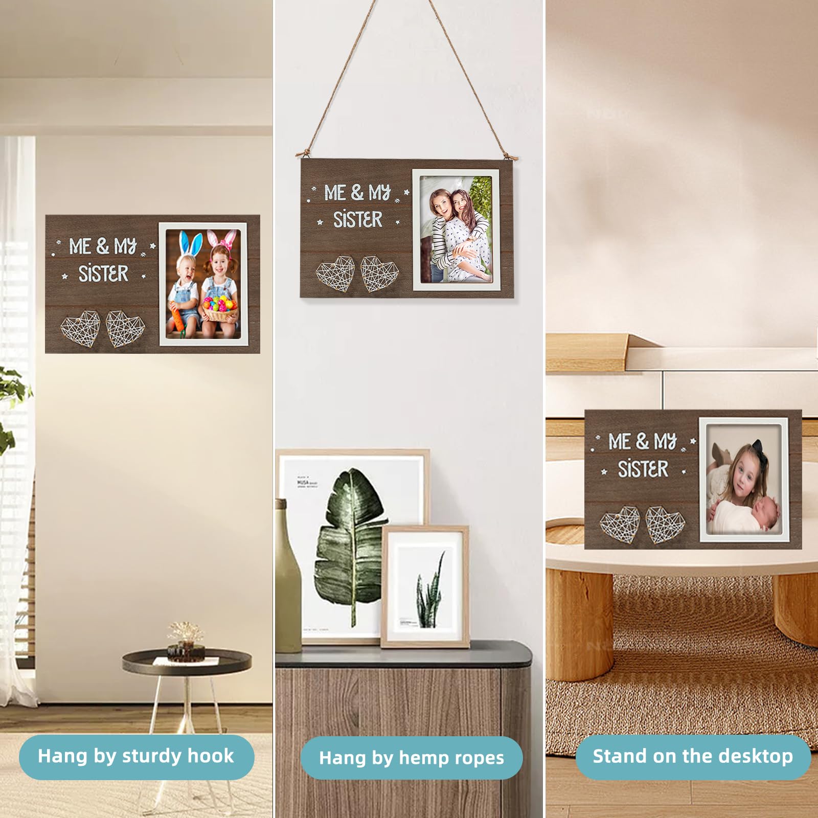 Me & My Sister Picture Frame - Perfect Gift for Sisters, Brothers & Best Friends - 4x6 Photo Frame for Baby Shower, Baptism, Birthday & Nursery Decor - Ideal for Siblings, Newborns & Family Memories