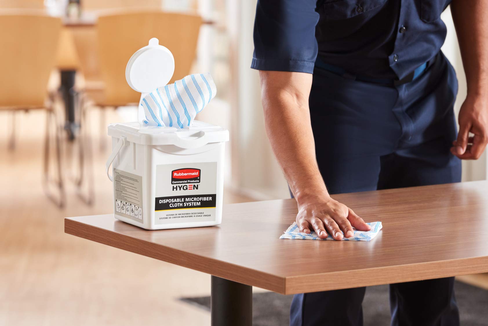 Rubbermaid HYGEN Disposable Microfiber Cleaning Cloths - White, 100-Pack for Janitorial, Industrial & Professional Use - Perfect for Heavy-Duty Wiping, Dusting, and Surface Cleaning in Offices, Hospitals & Factories