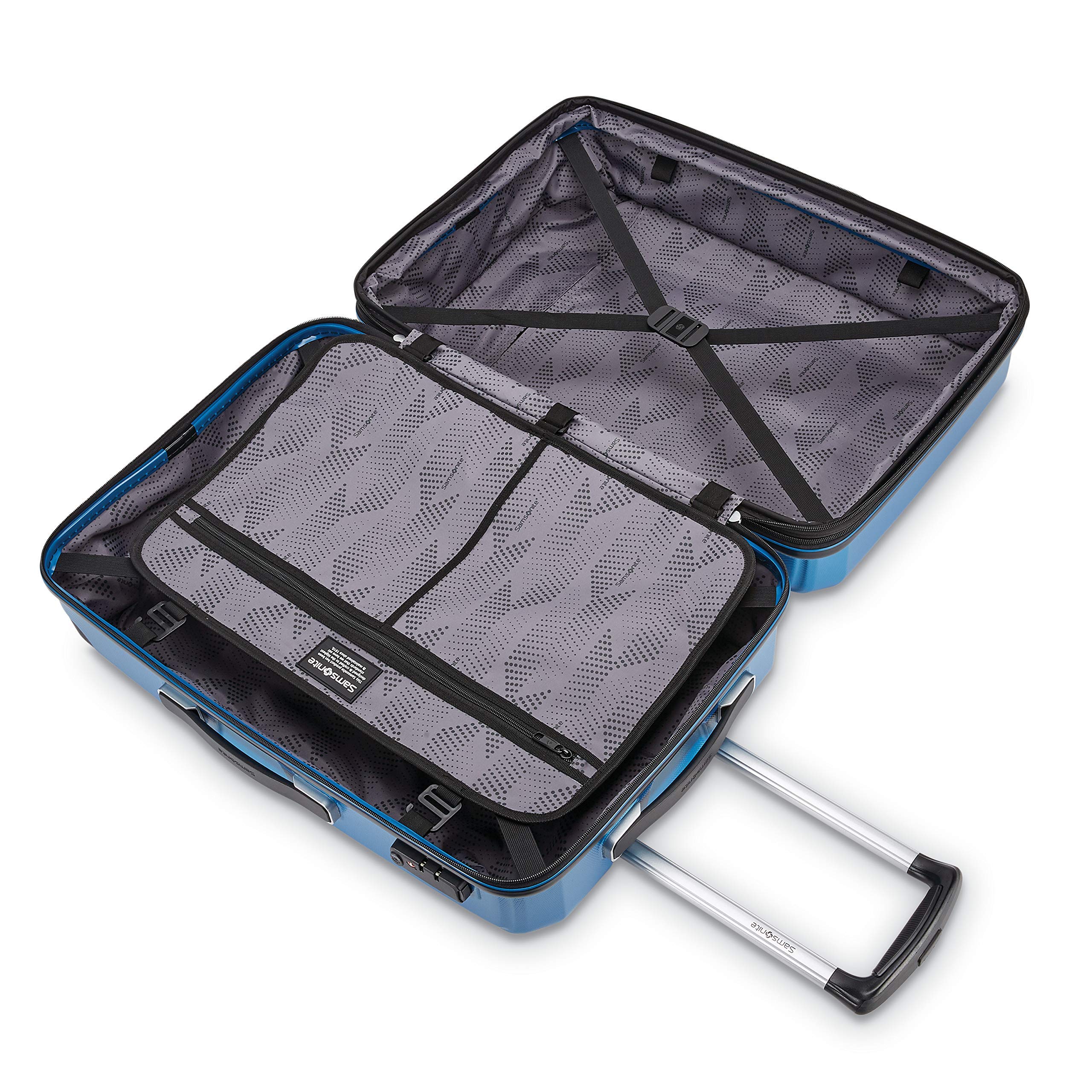 Samsonite Winfield 3 DLX Expandable Hardside Spinner Luggage 20-Inch Carry On Suitcase - Navy Blue | Perfect for Business Travel & Weekend Getaways