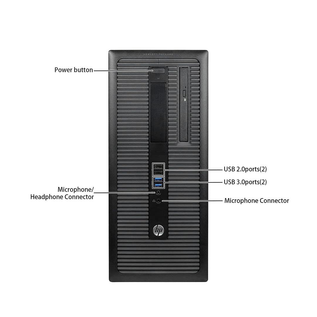 Renewed HP ProDesk 600 G1 Tower Desktop PC - Intel Core i7, 8GB RAM, 128GB SSD, WiFi, BT, HDMI/VGA/USB/DP, DVDRW, Windows 10 Pro, Dual Monitor Support - Includes Wired Keyboard & Mouse + Mouse Pad - Perfect for Home Office, Business Workstations & Gaming Setups