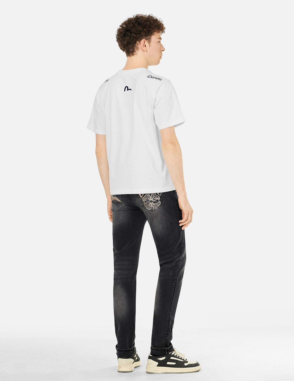 Seagull Embroidery & Multi-Logo Print Regular Fit Cotton T-Shirt for Men - Casual Wear, Street Style & Everyday Comfort