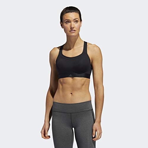 Adidas Stronger for It Racer Sports Bra for Women - Black, Size XS - High Support Workout Top for Running, Yoga & Gym Training