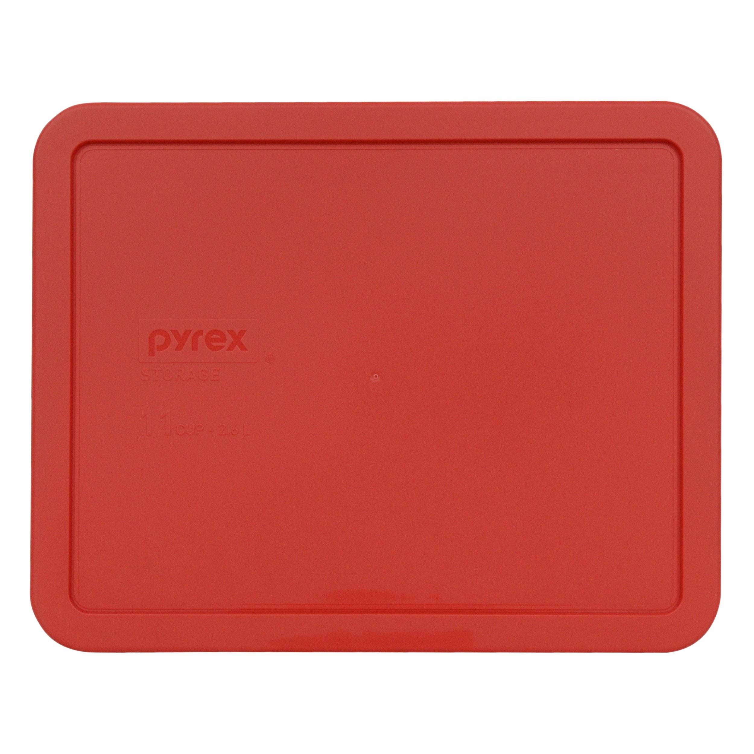 Pyrex 7212-PC 11 Cup Red Plastic Storage Lid for Glass Baking Dishes - Airtight Food Container Cover for Meal Prep, Leftovers & Refrigerator Storage