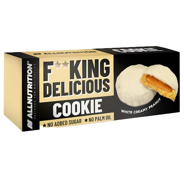 Allnutrition Fitking Delicious White Creamy Peanut Butter Protein Cookie - 128g High Protein Snack for Gym, Workout & Healthy Lifestyle
