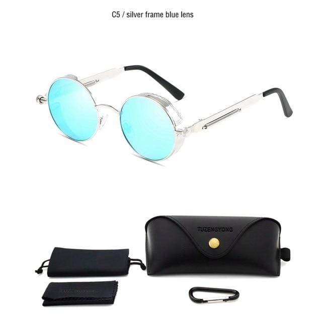 Steampunk Polarized Sunglasses for Men - Classic Gothic Style Aviator Shades for Outdoor, Driving & Fashion Accessories