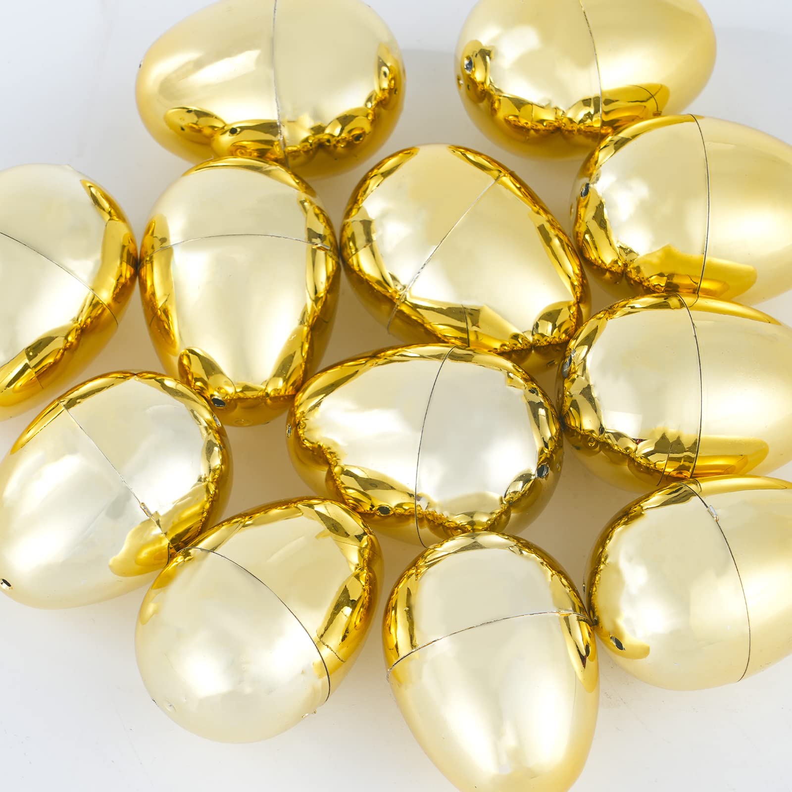 75 Metallic Golden Shiny Easter Eggs 2 3/8
