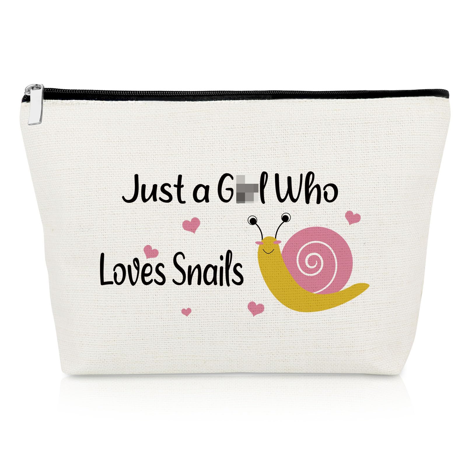 Snail Themed Makeup Bag - Cute Cosmetic Pouch for Snail Lovers | Perfect Gift for Daughter, Sister, Friend | Birthday, Christmas, Graduation Present | Great for Travel, School & Daily Makeup Storage