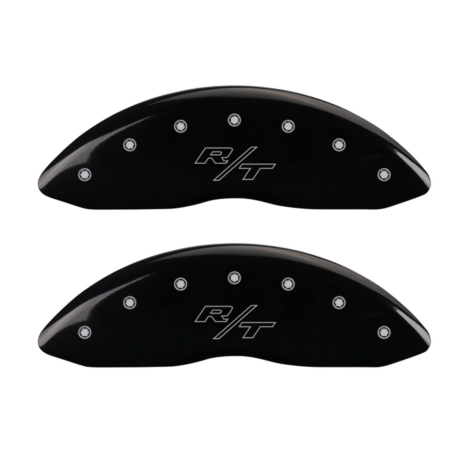 MGP Caliper Covers 12162SRTRBK - Black Brake Caliper Covers for 2011-2020 Dodge Charger & Challenger (Dual Piston Front) - R/T (RTR) Engraved Front & Rear Set of 4 - Upgrade Your Ride's Style & Protection for Street & Show Cars