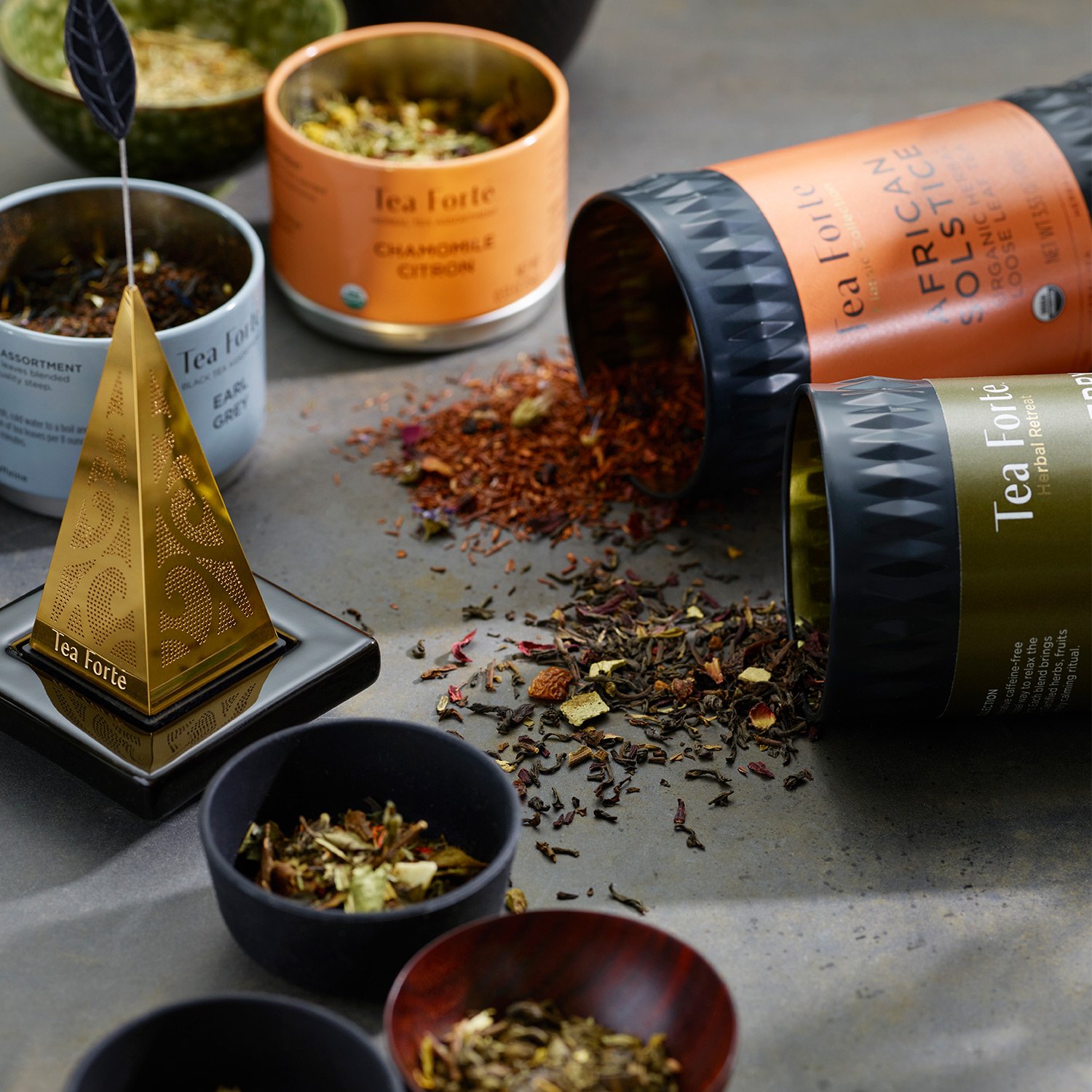 Tea Forte Decaf Breakfast Decaffeinated Black Tea Loose Leaf - 3.53oz Canister (35-50 Cups) | Premium Caffeine-Free Tea for Morning Relaxation & Afternoon Tea Time