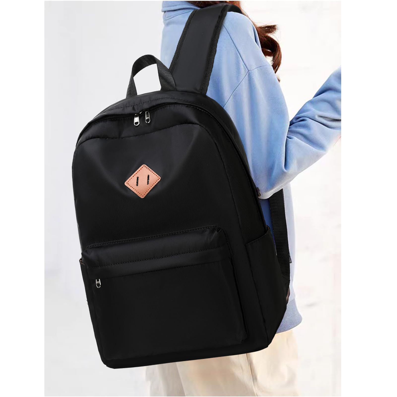 Octsky Waterproof Lightweight 17 Inch School Backpack for Elementary & Middle School Students - Durable Laptop Bookbag for Teens - Perfect for School, Travel & Daily Use - Black