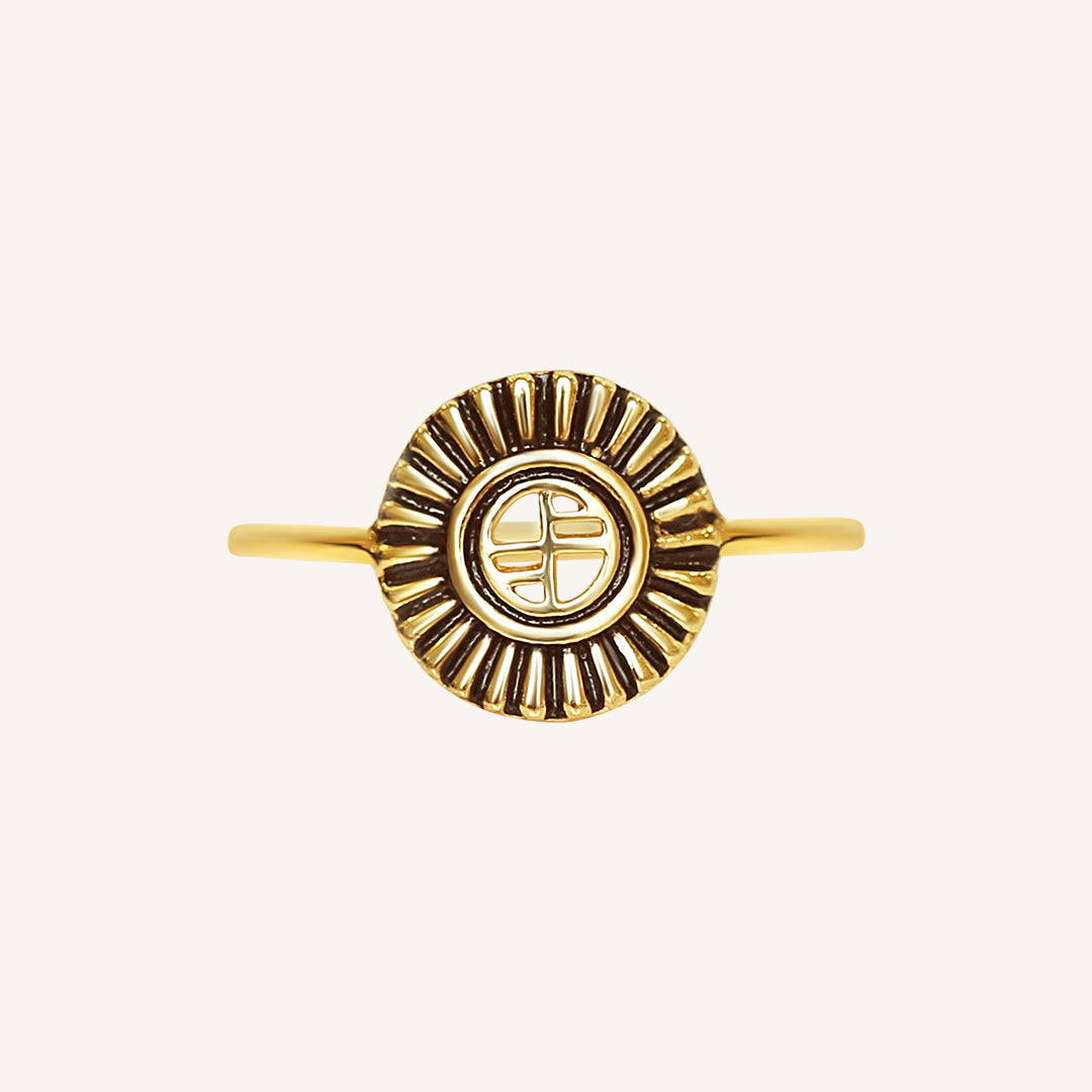 Elegant Fleur Ring for Women - Floral Design Gold Plated Band - Perfect for Weddings, Anniversaries & Everyday Wear