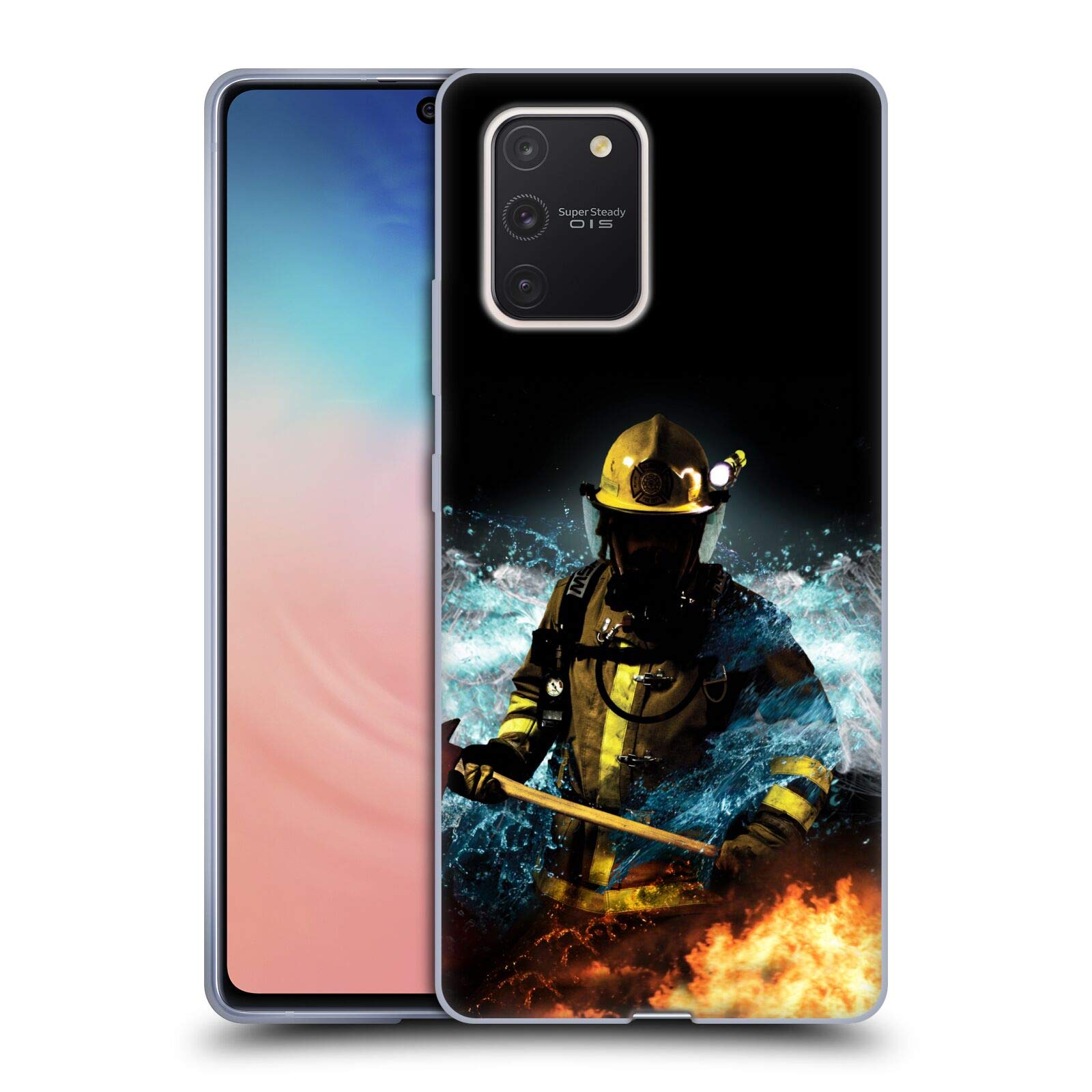 Jason Bullard Fireman 1 Firefighter Soft Gel Case for Samsung Galaxy S10 Lite | Officially Licensed by Head Case Designs | Durable Protection for Everyday Use