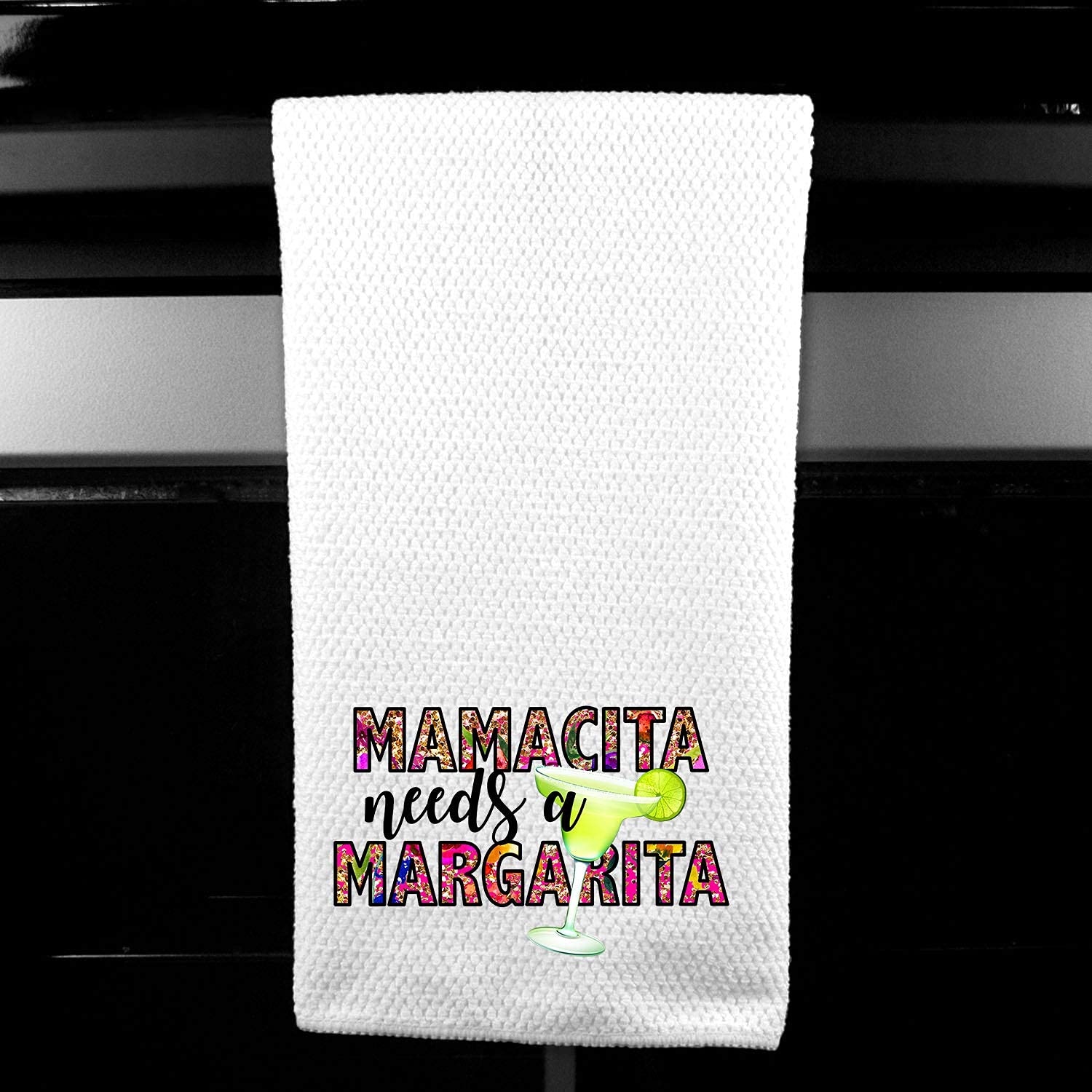 Funny Mamacita Needs a Margarita Kitchen Towel - Absorbent Microfiber Bar & Tea Towel Set - Perfect for Cocktail Parties, Mexican Themed Decor & Housewarming Gifts