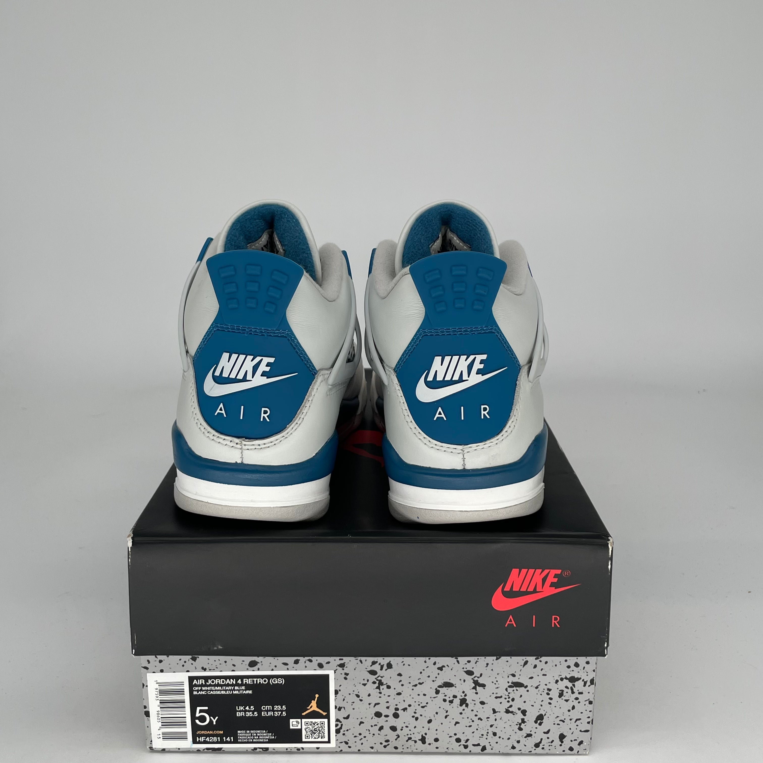Original: AIR JORDAN 4 MILITARY BLUE SIZE 5/6.5W HF4281 141   Optimized: Authentic Air Jordan 4 Retro 