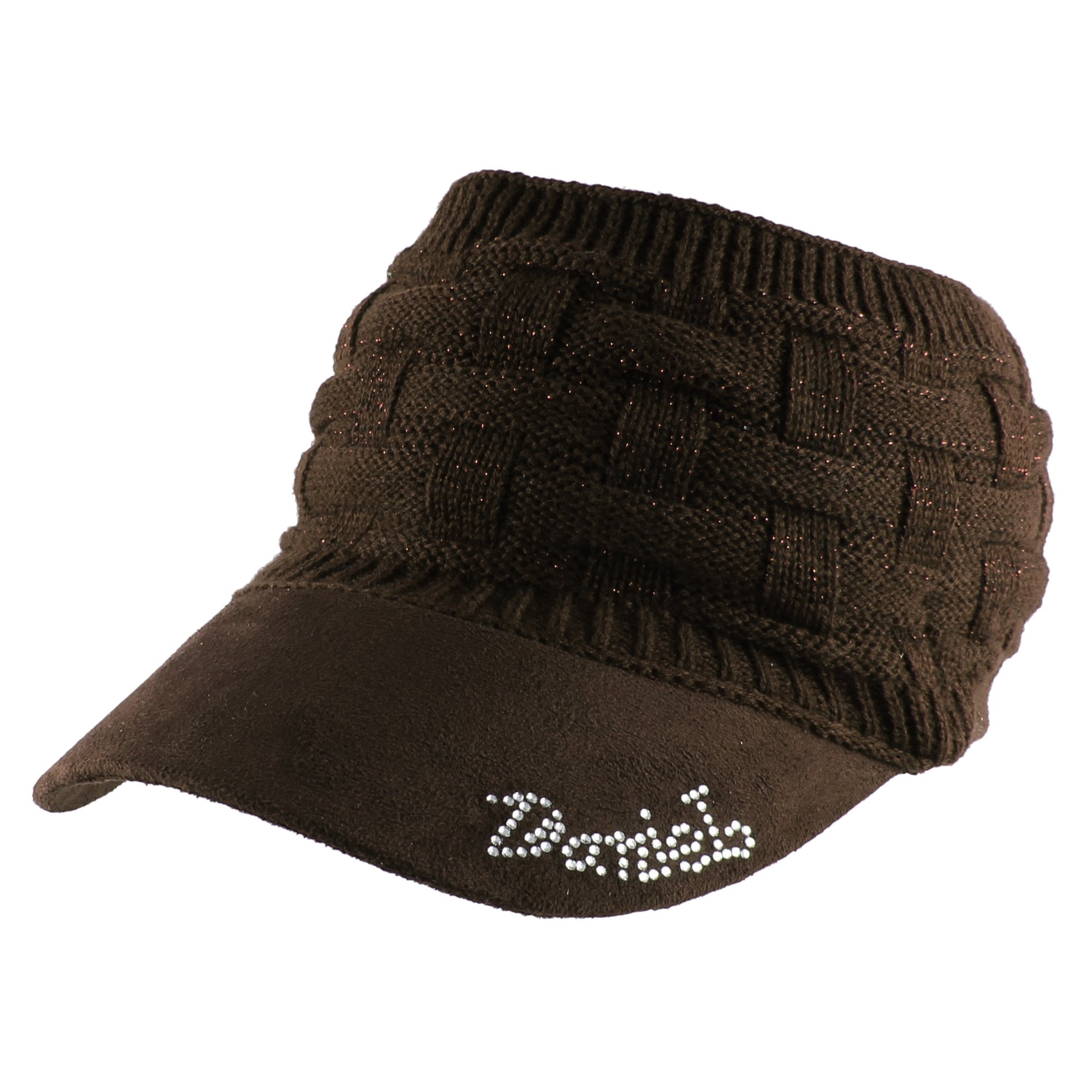 Morehats Metallic Crochet Knit Suede Headband Beanie Cap - Winter Warm Hat for Women & Men - Fashionable Cold Weather Accessory for Outdoor Activities, Skiing, Snowboarding & Casual Wear