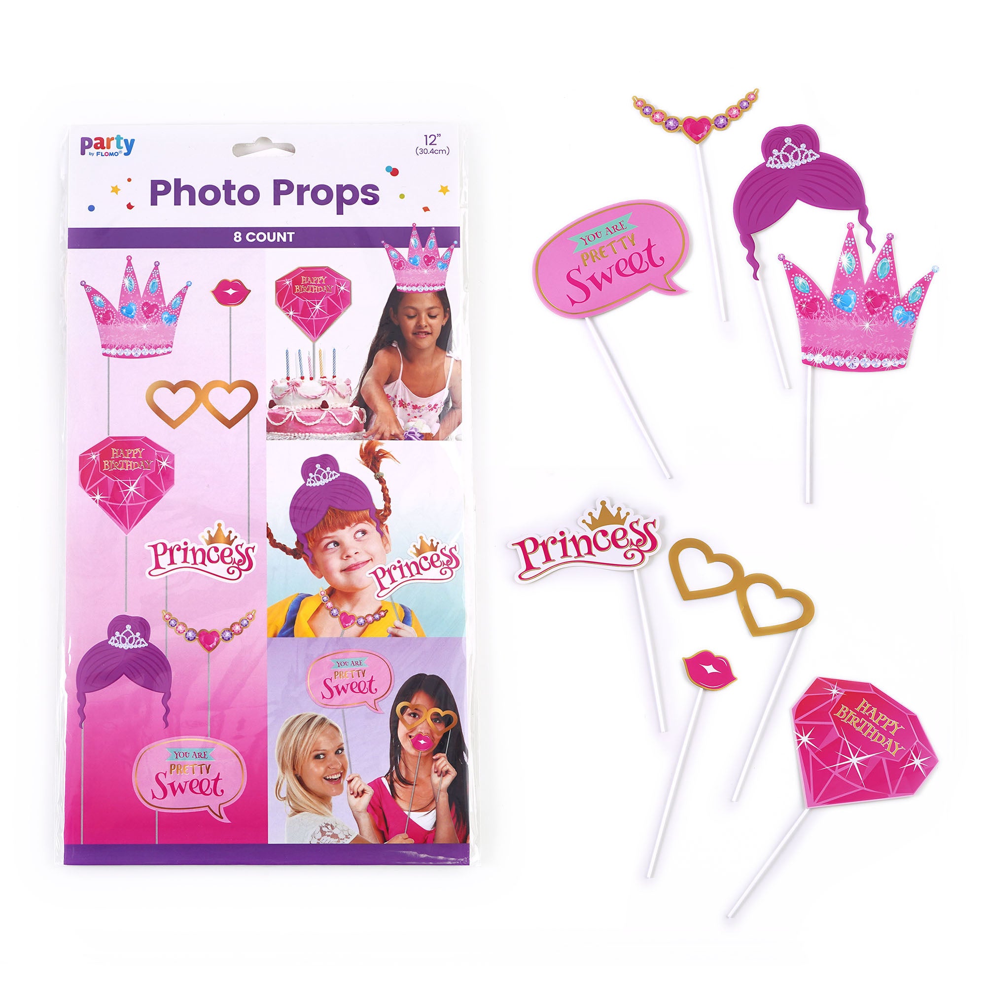 8 Carat 12 Princess Cut Photo Props - Perfect for Birthday Parties, Baby Showers & Wedding Photography