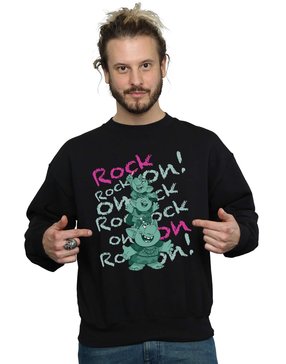 Disney Frozen Trolls Rock On Sweatshirt for Men - Cozy Pullover Hoodie with Graphic Print | Perfect for Casual Wear, Movie Nights & Disney Fan Gifts