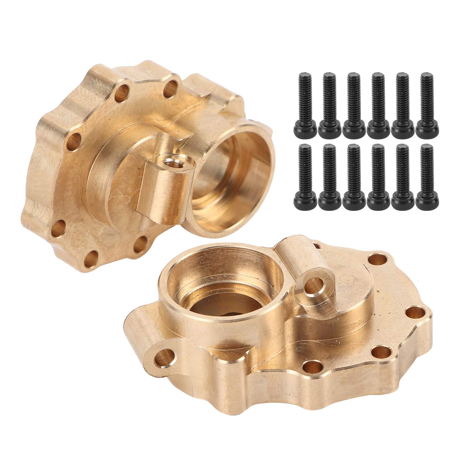 VGEBY 2PCS Front Brass Steering Knuckle Outer Housing Cover for RC Cars - Durable Vehicle Scale Accessories & Portal Cover - Perfect for Crawler, Off-Road, and Rock Racing RC Models