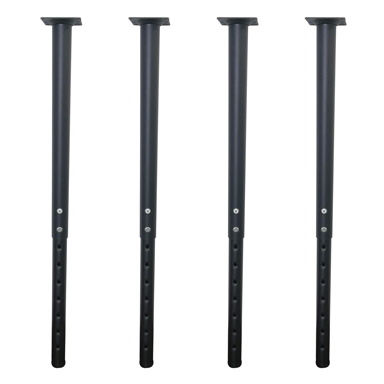 Adjustable Table Legs 22-36 inch (55-90cm) - Heavy Duty Metal Desk Legs with Screws for DIY Furniture, Workbench, Dining Table & Office Desk - Set of 4 Black Ø42/38mm - Perfect for Home Office, Craft Room & Workshop Projects