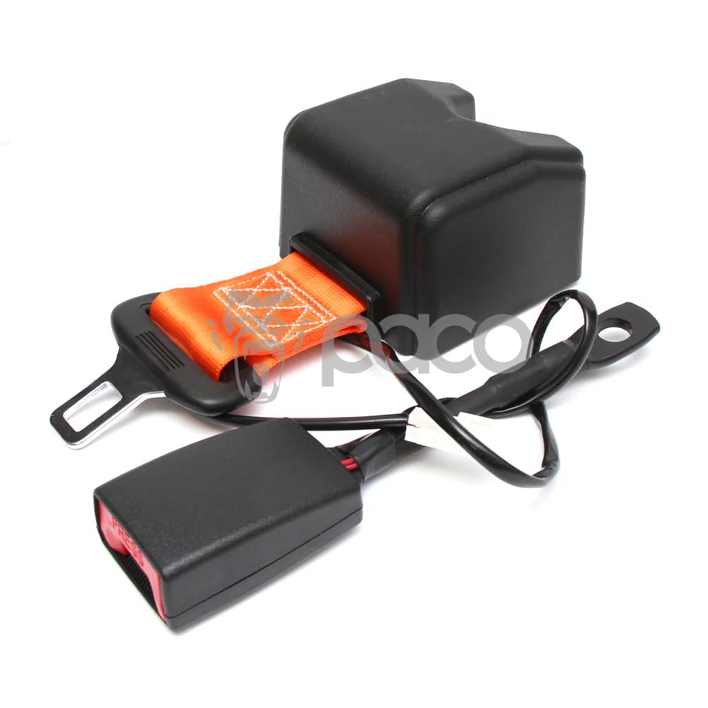 Industrial Forklift Retractable Seat Belt with Arm Extension - Heavy Duty Safety Harness with 5 Amp Orange Activator Switch - Perfect for Warehouse, Construction & Material Handling Equipment