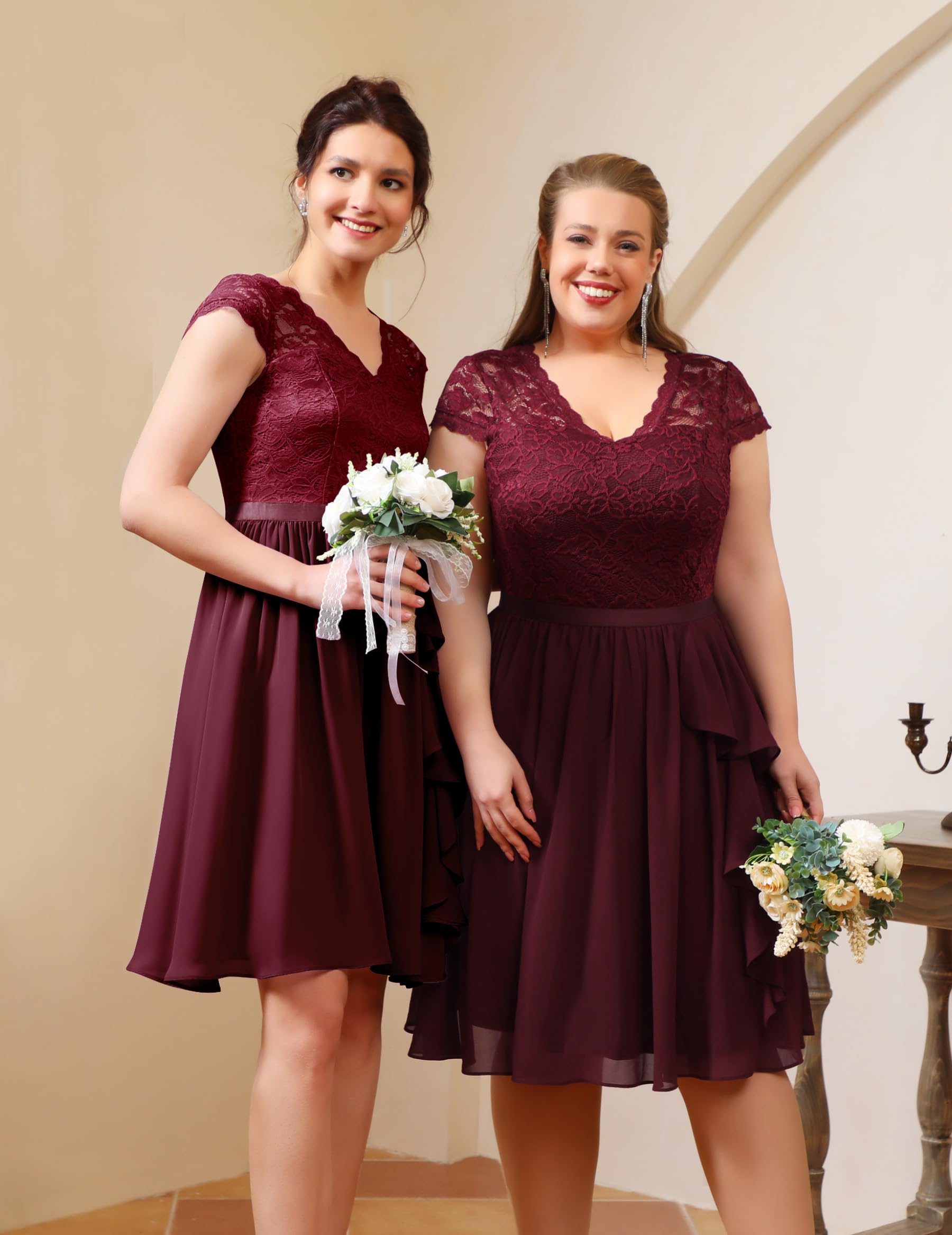 Wedtrend Women's Short Prom Dress 2024 - Floral Ruffle Bridesmaid & Wedding Guest Cocktail Dress for Homecoming, Party & Special Occasions