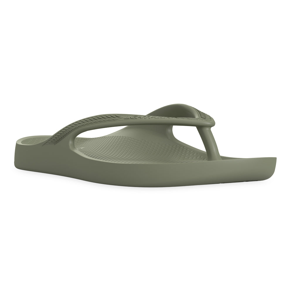 LightFeet Arch Support Flip Flops - Comfortable Thong Sandals for Men & Women | Perfect for Beach, Pool & Summer Walking (Khaki)