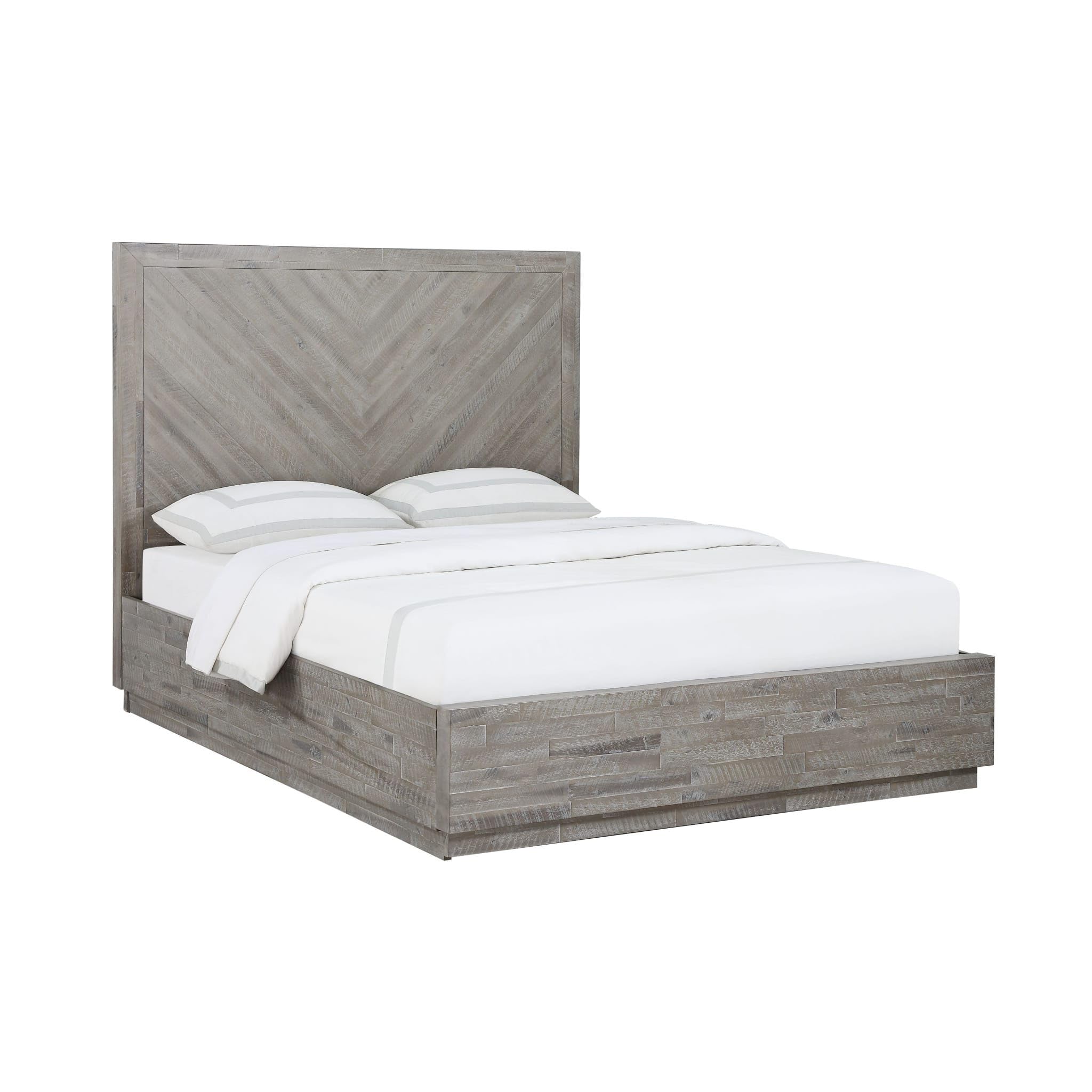 Modus Furniture Solid Wood California King Bed - Rustic Latte Finish, Alexandra Collection | Perfect for Master Bedrooms, Guest Rooms & Rustic Home Decor