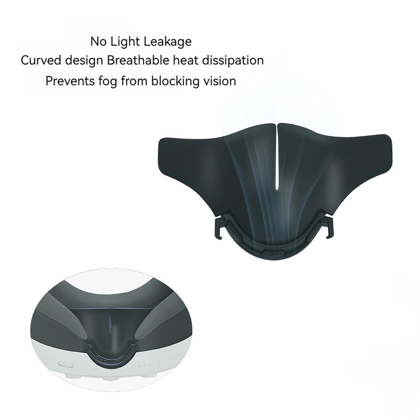 1 PC VR Headset Soft Nose Pad for Meta Quest 3 - Anti-Light Leak Silicone Nose Guard & Blackout Cover Cushion Accessories - Perfect for Gaming, VR Movies & Immersive Experiences
