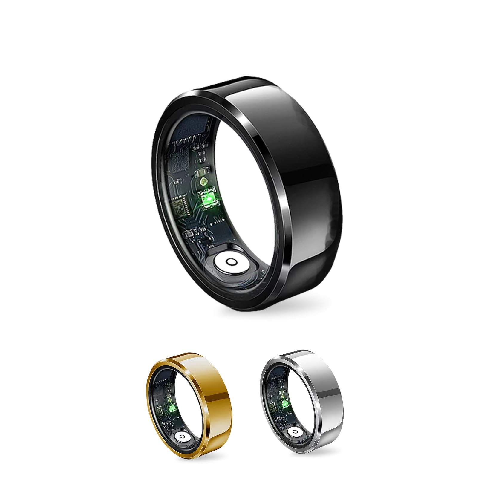 Smart Ring with Sleep Tracking & Heart Rate Monitor - Fitness Tracker for Men & Women (Black, Size 13) - Perfect for Health Monitoring & Workout Tracking