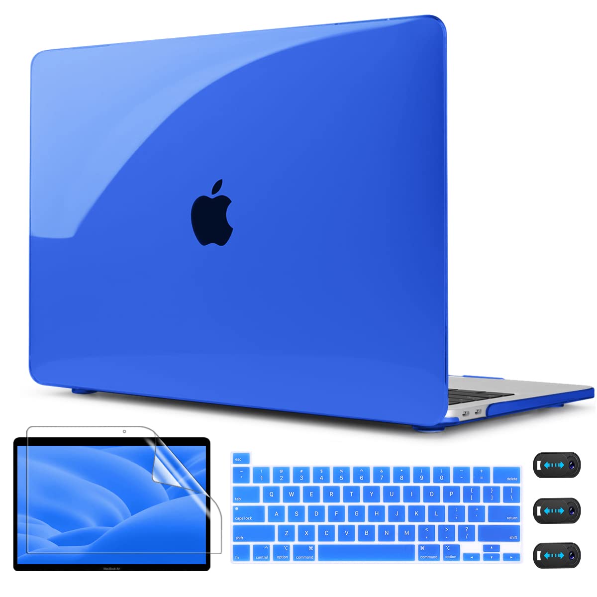 CISSOOK Blue Hard Shell Case for MacBook Pro 13 Inch (2020-2023 Models A2338 M2/M1 A2251 A2289) with Keyboard Cover & Touch Bar Protection | Durable Protective Cover for Work, Travel & School
