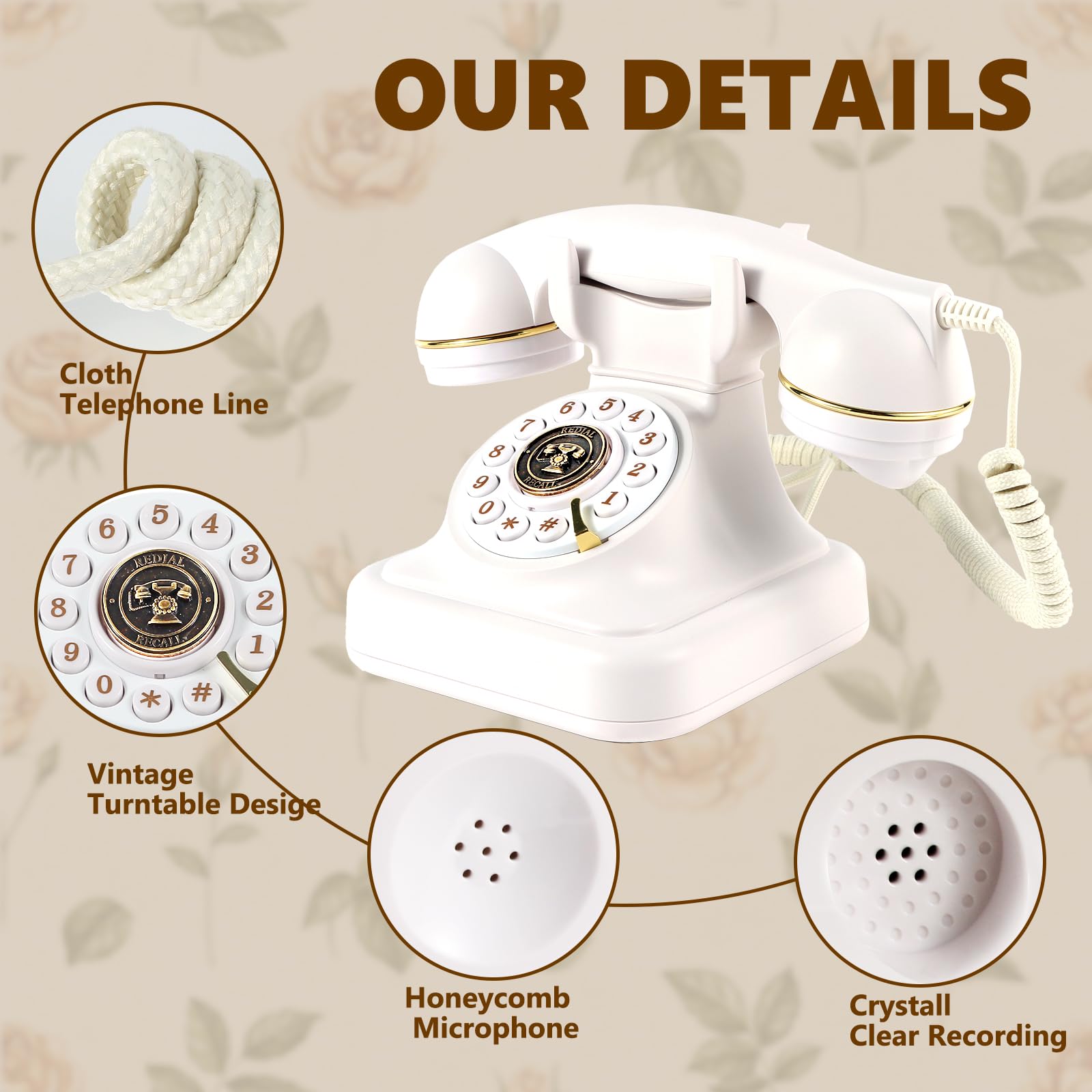 Audio Guest Book Wedding Phone - Record Audio Messages for Guestbook Alternative | Perfect for Weddings, Birthdays, Baby Showers & Anniversaries (White) | Create Lasting Memories with Voice Recordings at Special Events